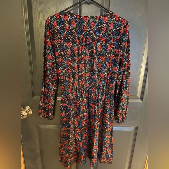 GAP Floral Faux Wrap Dress 1970’s Inspired Floral Print Size Small - Picture 3 of 7